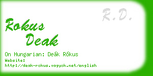 rokus deak business card